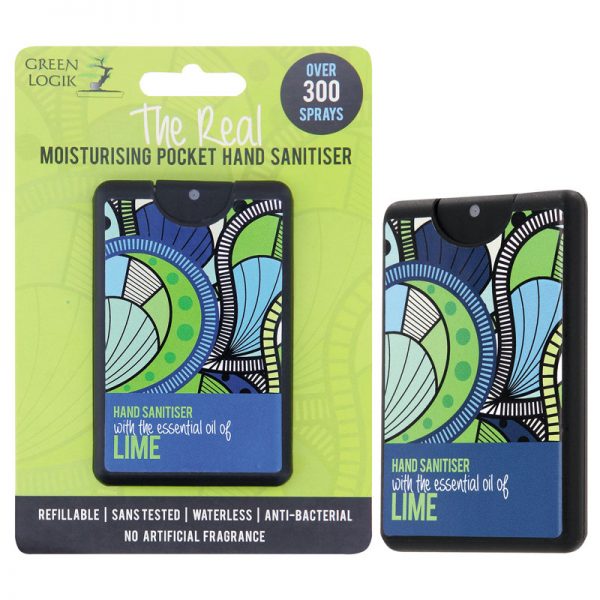 The Real Moisturising Pocket Hand Sanitiser with the Essential Oil of Lime