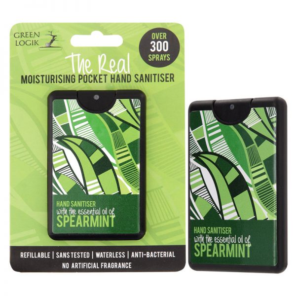 The Real Moisturising Pocket Hand Sanitiser with the Essential Oil of Spearmint